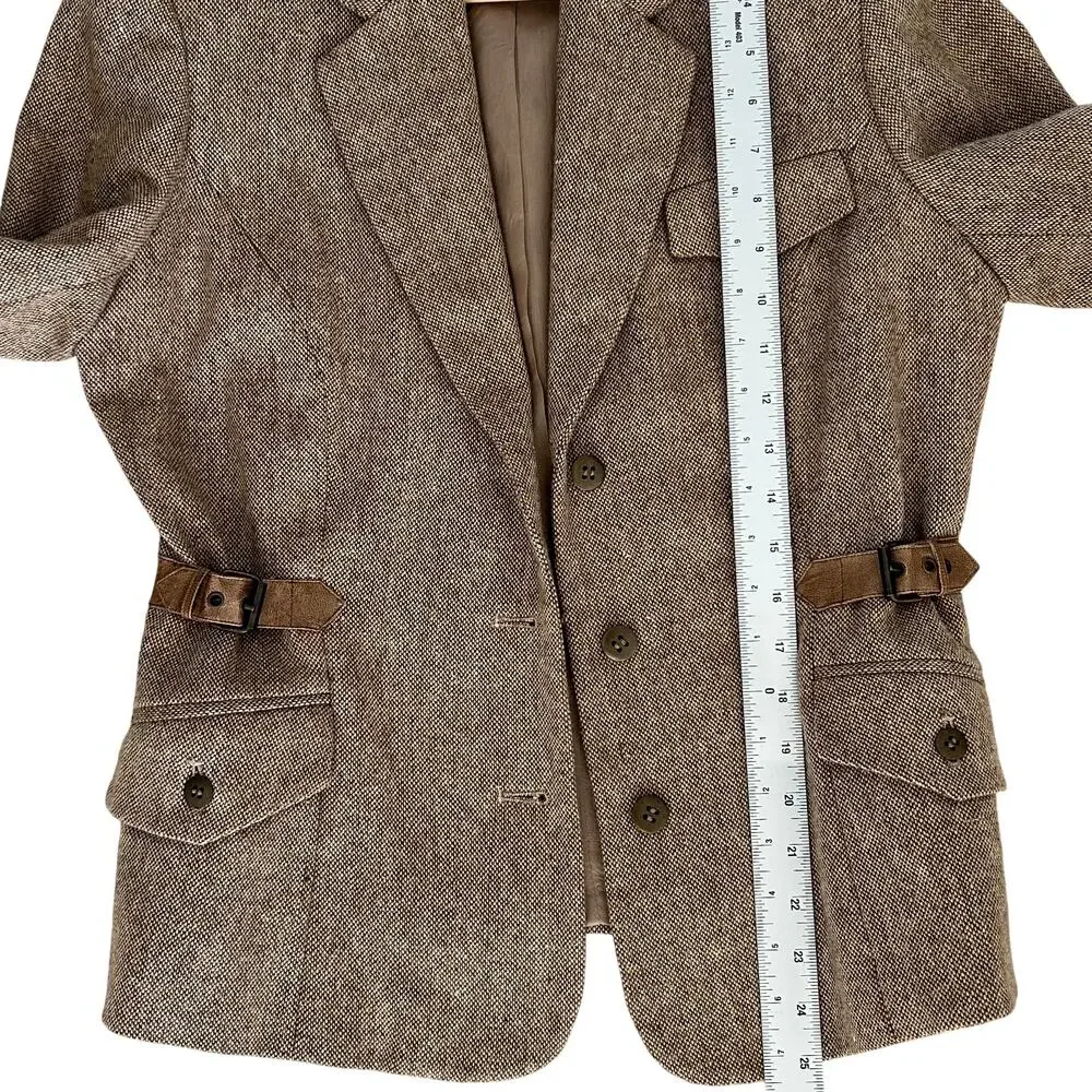 Brown Tweed Equestrian RL Style Jacket by Together Women's Size 10 Vintage - Picture 8 of 10